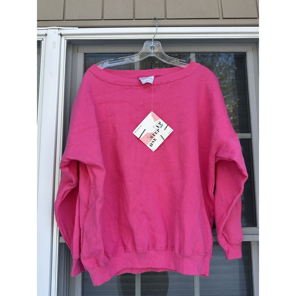 One Step Up Womens Vintage 90s pink sweatshirt Size Medium New w/ tags